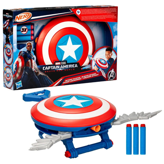 Marvel Captain America Nerf Skyshot Blaster Shield Toy 5Y+ — BambiniJO Jordan
