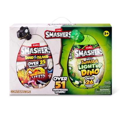 Smashers - Mega Dino Combo 2-Pack [Dino Island + Jurassic Light Up Dino Egg] | 5Y+