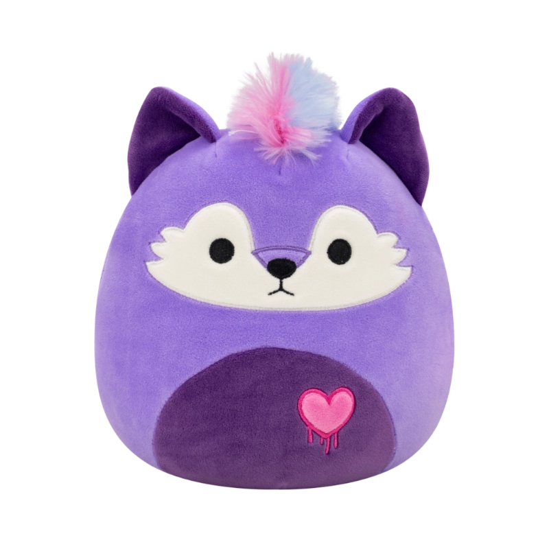Squishmallows - Little Plush 7.5" Yoshimi the Purple Girly Goth Wolf with Mohawk and Melting Heart | 1-6Y