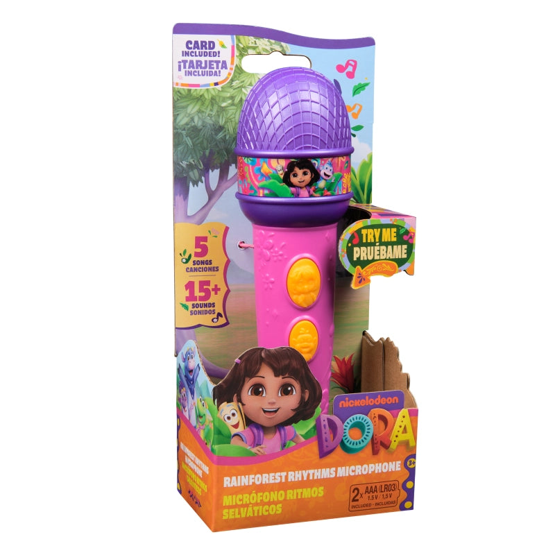 Dora - the Explorer Rainforest Rhythms Microphone (Bilingual) | 3Y+ Dora - the Explorer Rainforest Rhythms Microphone (Bilingual) | 3Y+