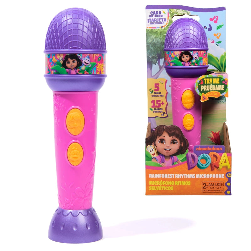 Dora - the Explorer Rainforest Rhythms Microphone (Bilingual) | 3Y+ Dora - the Explorer Rainforest Rhythms Microphone (Bilingual) | 3Y+