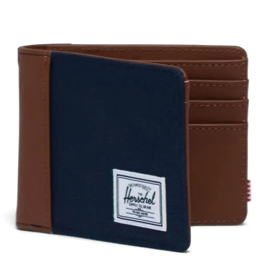 Herschel Hank Wallet in Navy/Tan colourway - studio product shot