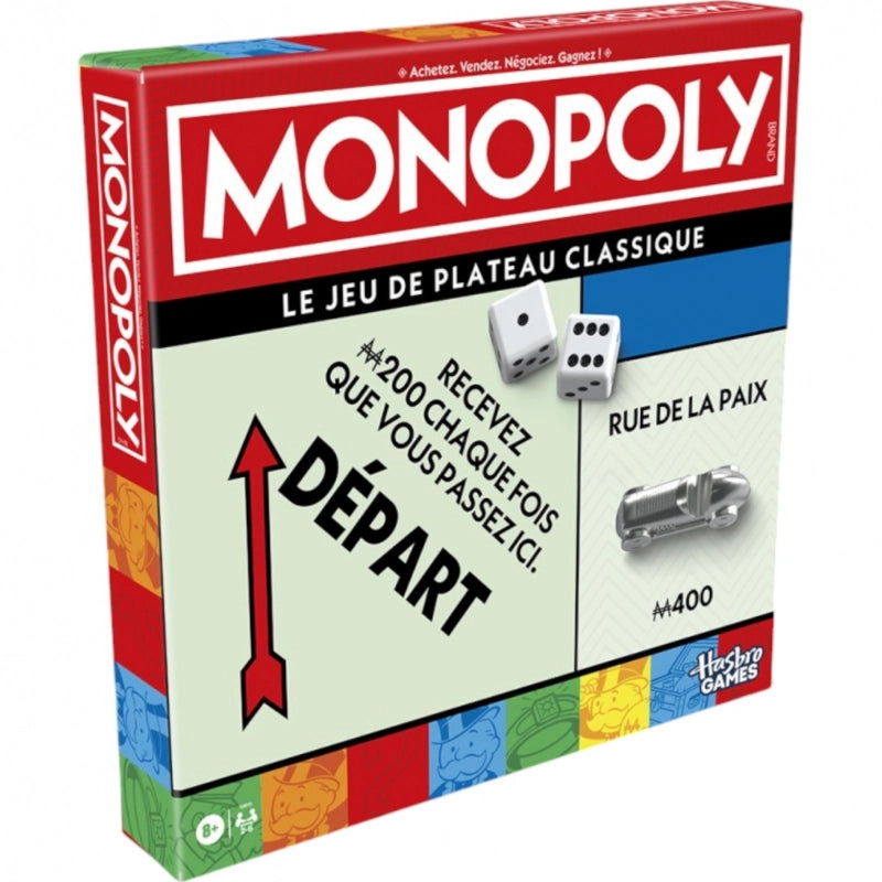 Hasbro Gaming - Monopoly Classic Game with Storage Tray (Refresh Version) (French) | 8Y+ Hasbro Gaming - Monopoly Classic Game with Storage Tray (Refresh Version) (French) | 8Y+
