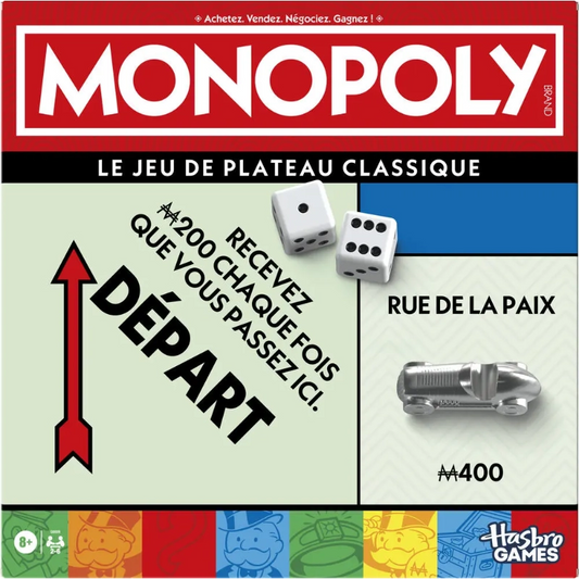 Hasbro Gaming - Monopoly Classic Game with Storage Tray (Refresh Version) (French) | 8Y+
