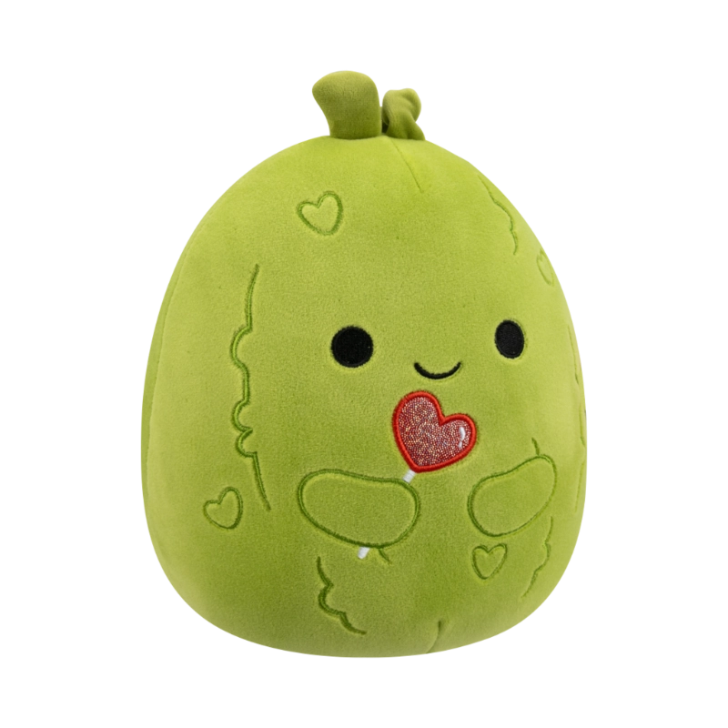 Squishmallows - Little Plush 7.5" Salim the Green Pickle Holding Heart Lollipop with Heart Embroidery | 1-6Y