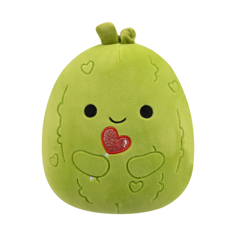 Squishmallows - Little Plush 7.5" Salim the Green Pickle Holding Heart Lollipop with Heart Embroidery | 1-6Y