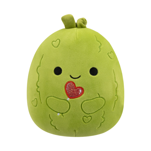 Squishmallows - Little Plush 7.5" Salim the Green Pickle Holding Heart Lollipop with Heart Embroidery | 1-6Y