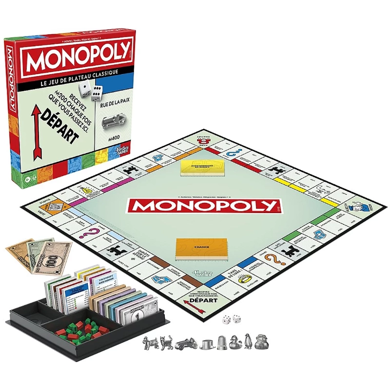 Hasbro Gaming - Monopoly Classic Game with Storage Tray (Refresh Version) (French) | 8Y+ Hasbro Gaming - Monopoly Classic Game with Storage Tray (Refresh Version) (French) | 8Y+