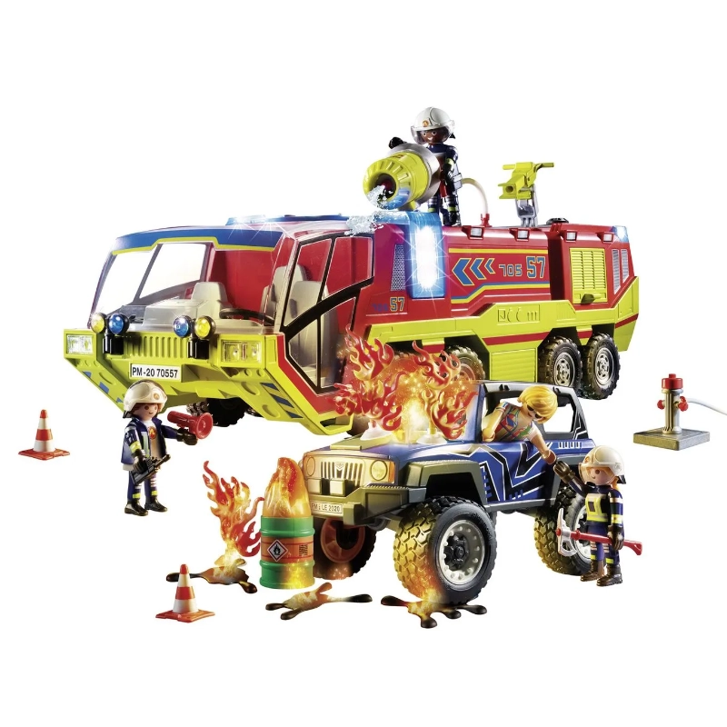 Playmobil - سيارة إطفاء مع شاحنة - 189 قطعة | 4 سنوات فما فوق Playmobil - سيارة إطفاء مع شاحنة - 189 قطعة | 4 سنوات فما فوق