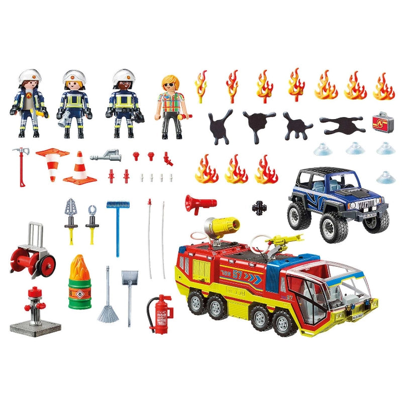Playmobil - سيارة إطفاء مع شاحنة - 189 قطعة | 4 سنوات فما فوق Playmobil - سيارة إطفاء مع شاحنة - 189 قطعة | 4 سنوات فما فوق