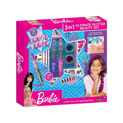 Cra-Z-Art - Barbie 3 in 1 Ultimate Glitter Beauty Set | 8Y+