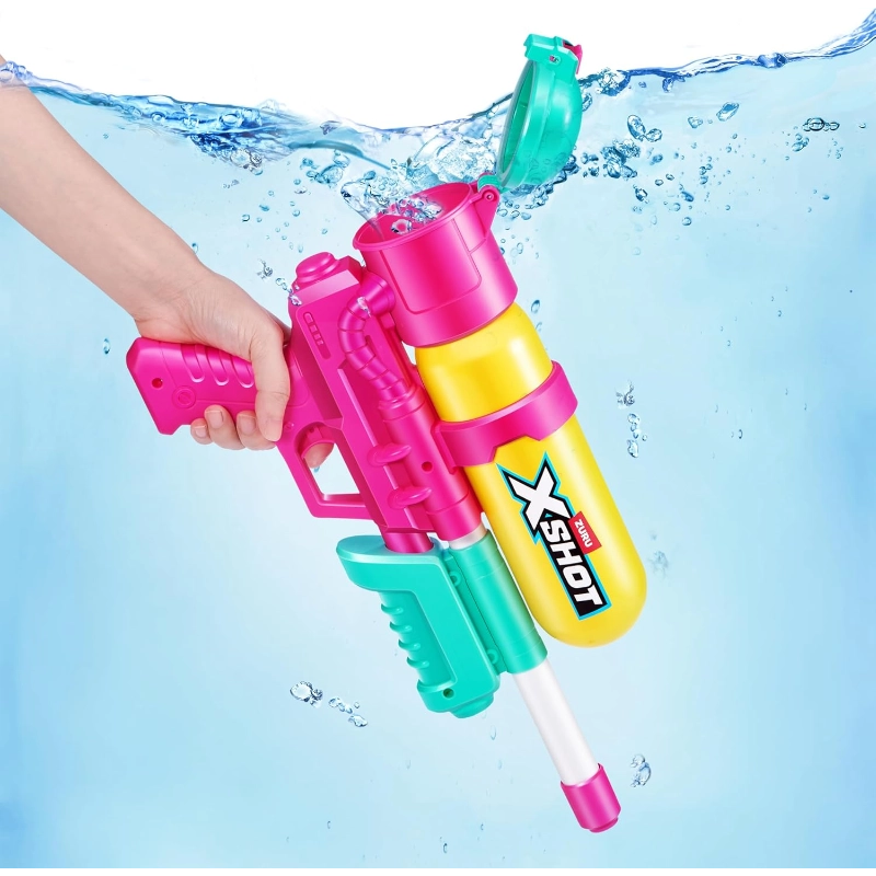 X-Shot - Water Fast Fill 80s Super Splash Water Blaster- Pink/Yellow | 6Y+