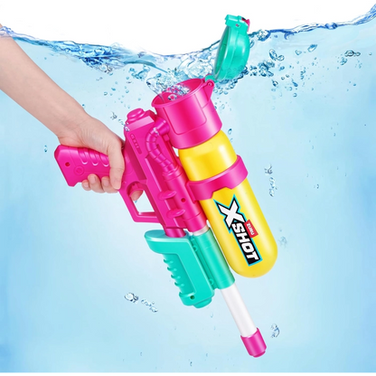 X-Shot - Water Fast Fill 80s Super Splash Water Blaster- Pink/Yellow | 6Y+