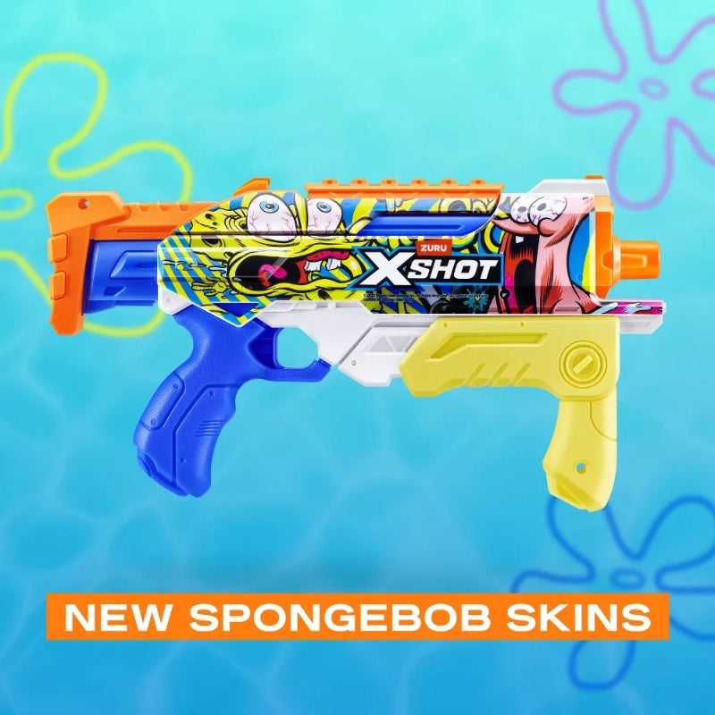 X-Shot - Hyperload Fast Fill Skins- سبونج بوب (سلسلة 1) | 5 سنوات فما فوق X-Shot - Hyperload Fast Fill Skins- سبونج بوب (سلسلة 1) | 5 سنوات فما فوق