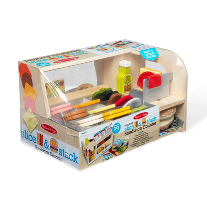 Melissa & Doug - Wooden Slice & Stack Sandwich Counter | 3Y+