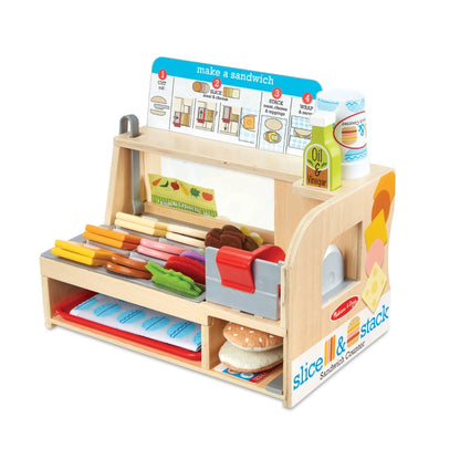 Melissa & Doug - Wooden Slice & Stack Sandwich Counter | 3Y+