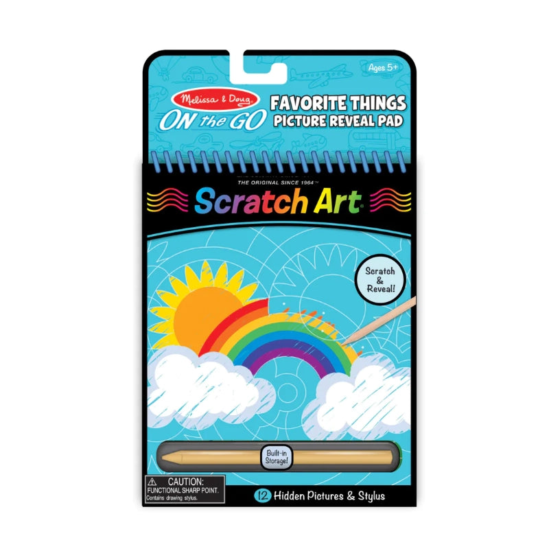 Melissa & Doug - On The Go Scratch Art: Hidden Picture Pad- Favorite Things | 5Y+ Melissa & Doug - On The Go Scratch Art: Hidden Picture Pad- Favorite Things | 5Y+