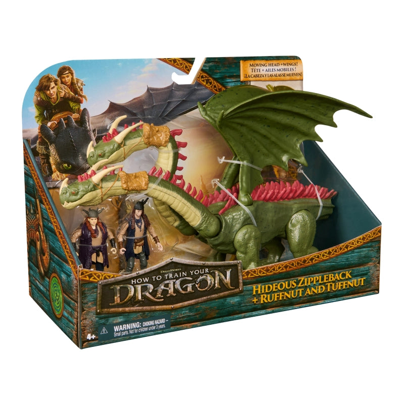 Dragons - Dragons How to Train Your Dragon, Hideous Zippleback, Ruffnut & Tuffnut, Viking Duo Action Figures | 4Y+ Dragons - Dragons How to Train Your Dragon, Hideous Zippleback, Ruffnut & Tuffnut, Viking Duo Action Figures | 4Y+