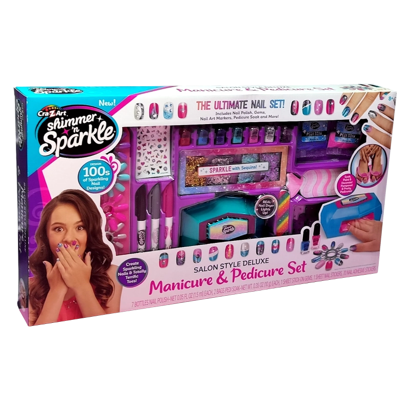 Cra-Z-Art - Shimmer 'n Sparkle Salon Style Deluxe Manicure & Pedicure Set | 8Y+