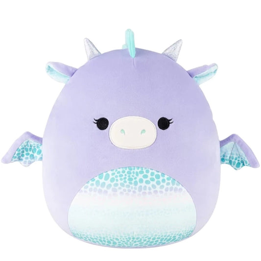 Squishmallows - Medium Plush 12" Drow the Purple Dragon with Teal Scaled Belly | 1-6Y