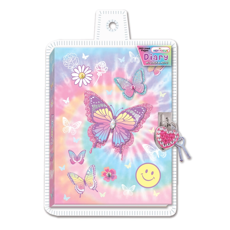 Diary with Lock & Keys | Tie Dye Butterfly | 5Y+