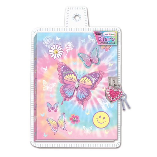 Diary with Lock & Keys | Tie Dye Butterfly | 5Y+