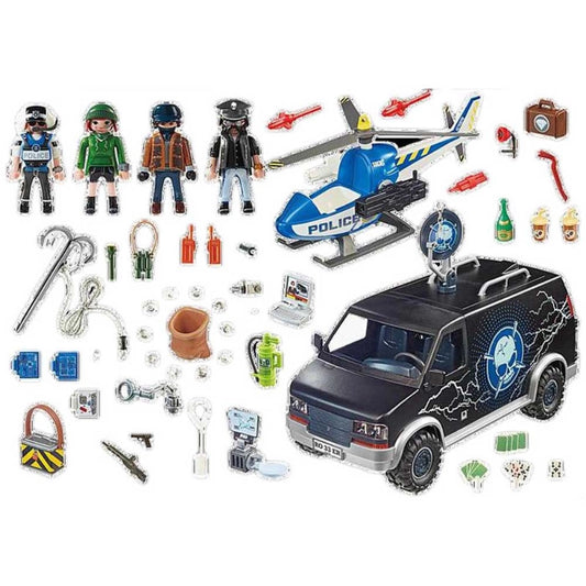 Playmobil - Helicopter Pursuit with Runaway Van- 124 Pcs | 4Y+ — BambiniJO Jordan