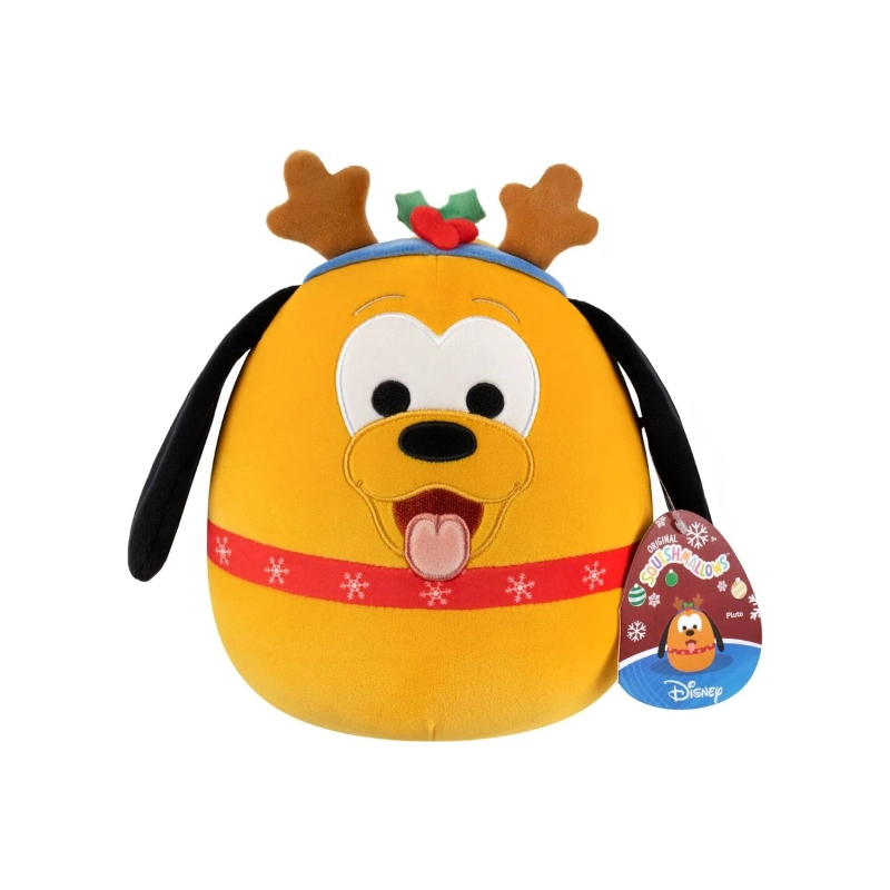 Squishmallows - دمية بلوتو من ديزني على شكل رنة الكريسماس بحجم 8 إنش | 1-6 سنوات Squishmallows - دمية بلوتو من ديزني على شكل رنة الكريسماس بحجم 8 إنش | 1-6 سنوات