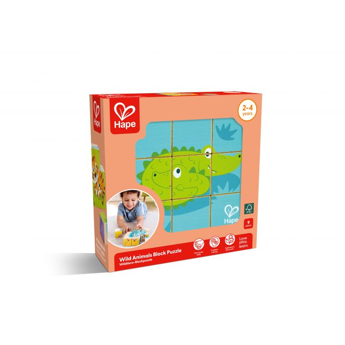 Hape - أحجية مكعبات الحيوانات البرية | سنتان فما فوق Hape - أحجية مكعبات الحيوانات البرية | سنتان فما فوق