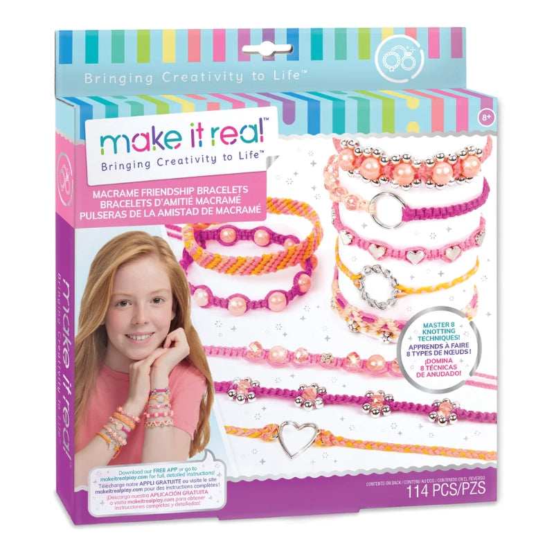 Make It Real - أساور الصداقة من المكرمية - 114 قطعة | 8 سنوات فما فوق Make It Real - أساور الصداقة من المكرمية - 114 قطعة | 8 سنوات فما فوق