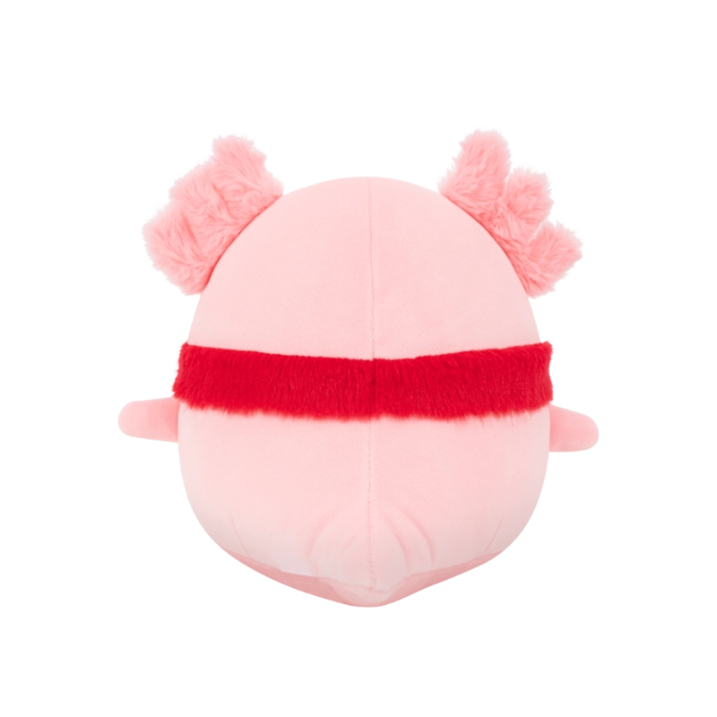 Squishmallows - Medium Plush 12" Archie the Dark Pink Axolotl with White Belly and Red Fuzzy Scarf | 1-6Y