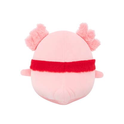 Squishmallows - Medium Plush 12" Archie the Dark Pink Axolotl with White Belly and Red Fuzzy Scarf | 1-6Y