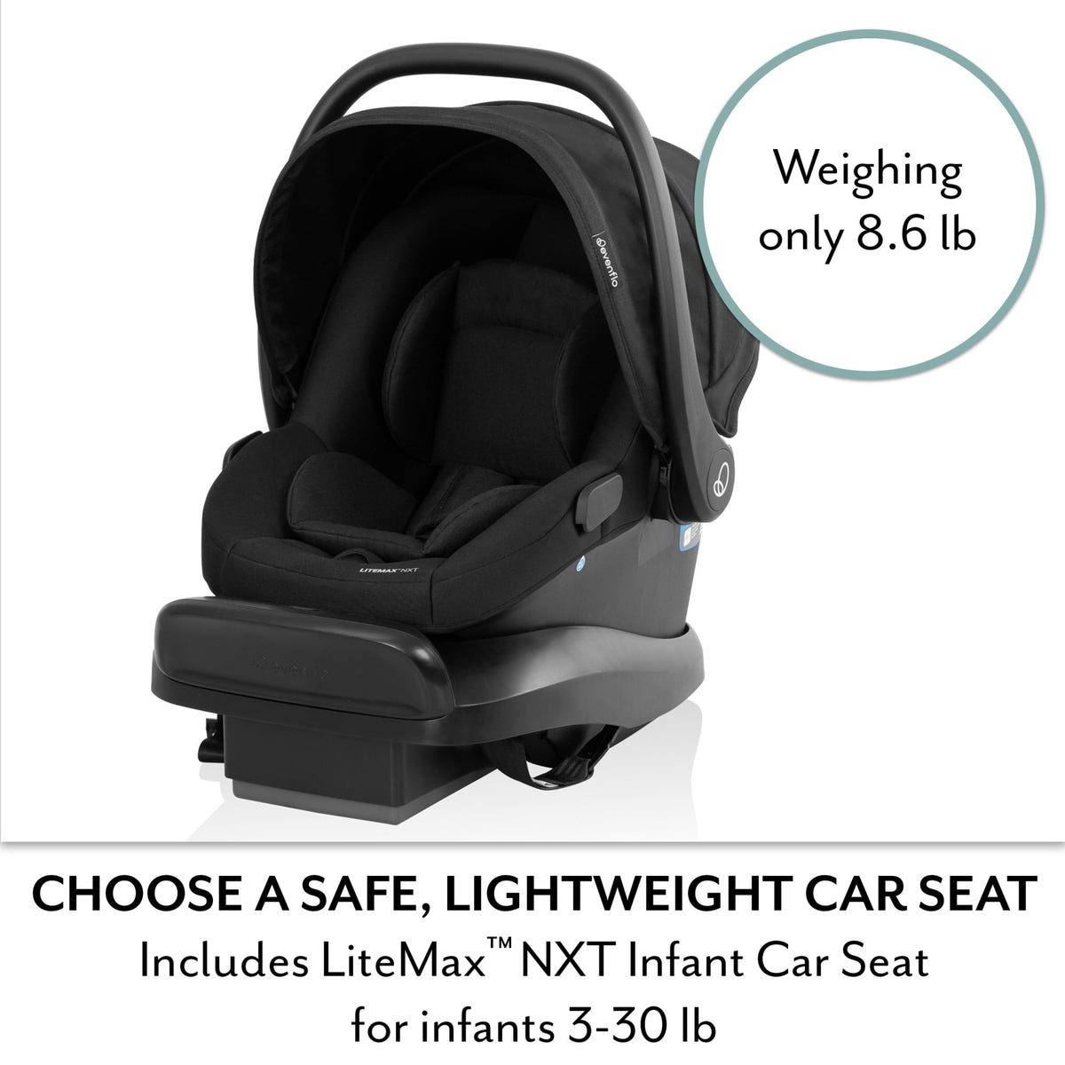 Evenflo - Pivot Xpand NXT Travel System with LiteMax NXT Infant Car Seat | Coal Black