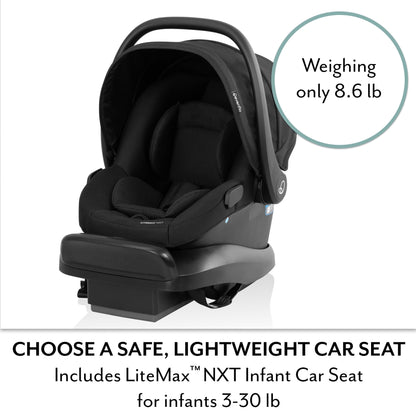 Evenflo - Pivot Xpand NXT Travel System with LiteMax NXT Infant Car Seat | Coal Black