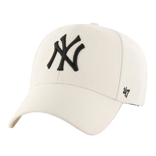 47 Brand New York Yankees MVP Snapback Cap Natural - front view