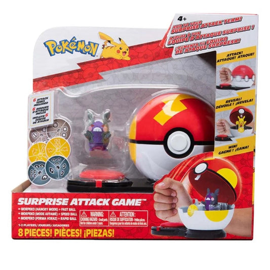 Pokemon - Surprise Attack Poke Ball Battle Game Single Pack- Morpeko (Hangry-Mode) with Fast Ball | 4Y+