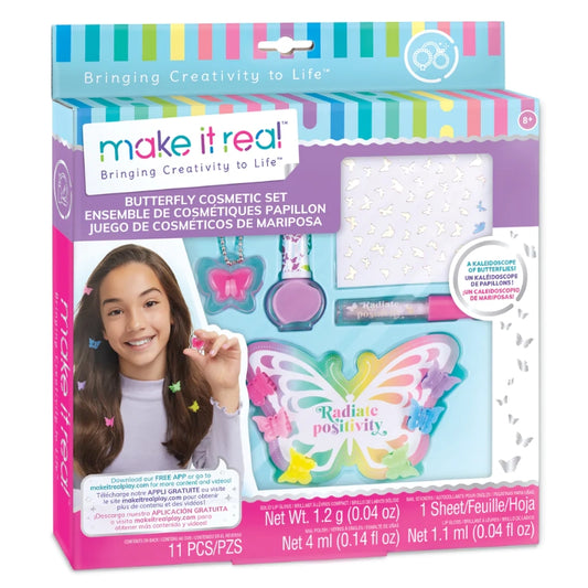 Make It Real - Butterfly Cosmetic Set- 11 Pcs | 8Y+