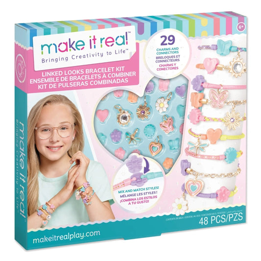 Make It Real - Linked Looks Bracelet Kit- 48 Pcs | 6Y+