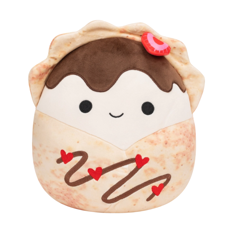 Squishmallows - Little Plush 7.5" Gasten the Crepe with Heart Shaped Strawberry | 1-6Y