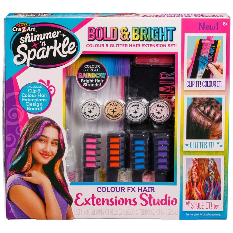 Cra-Z-Art - Shimmer 'n Sparkle Color FX Hair Extensions Studio | 8Y+