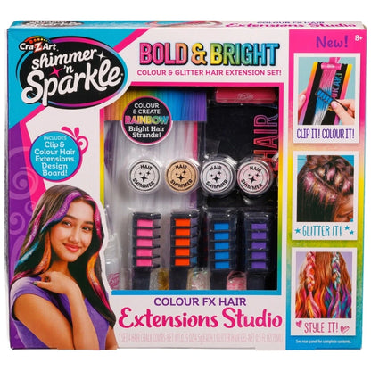 Cra-Z-Art - Shimmer 'n Sparkle Color FX Hair Extensions Studio | 8Y+