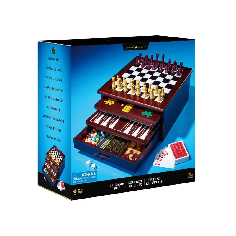 Spin Master Games - Spin Master Game 12-in-1 Wooden Game Center | 6Y+