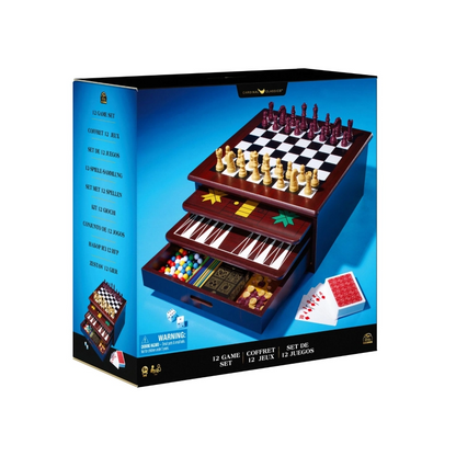 Spin Master Games - Spin Master Game 12-in-1 Wooden Game Center | 6Y+
