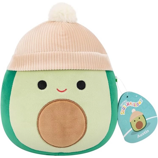 Squishmallows - Little Plush 7.5" Austin the Green Avocado with Tan Beanie | 1-6Y