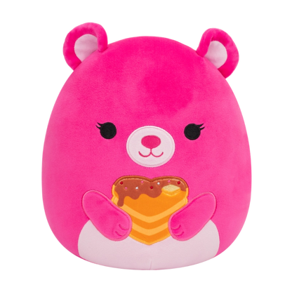 Squishmallows - Little Plush 7.5" Delia the Pink Bear Holding Heart Pancakes | 1-6Y
