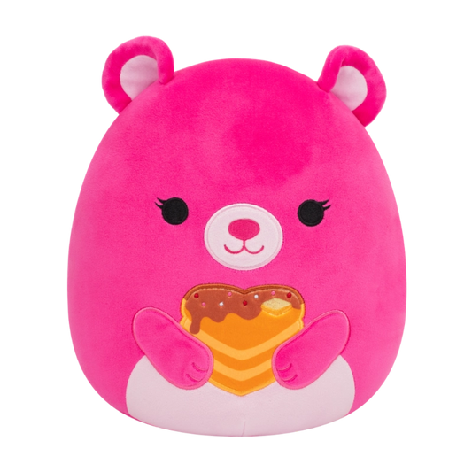Squishmallows - Little Plush 7.5" Delia the Pink Bear Holding Heart Pancakes | 1-6Y
