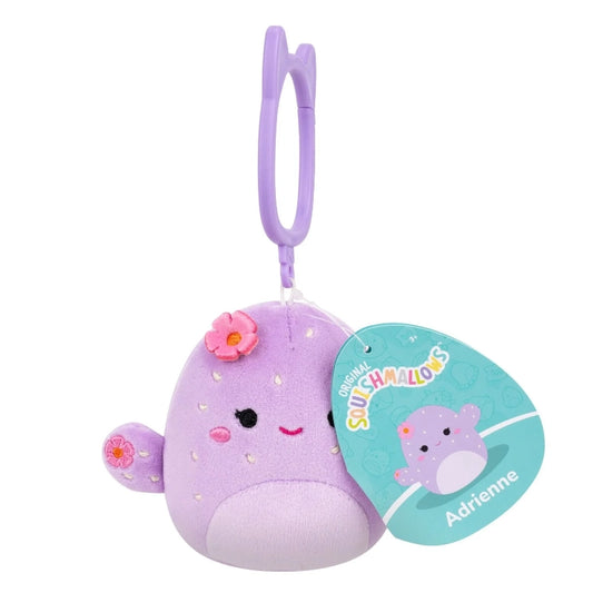 Squishmallows - Clip-On Little Plush 3.5" Adrienne the Purple Barrel Cactus | 1-6Y