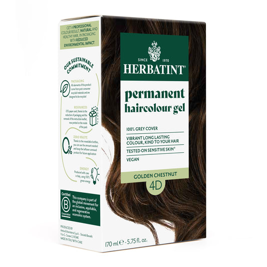 Herbatint 4D Golden Chestnut permanent haircolour gel 170ml pack — BambiniJO Jordan