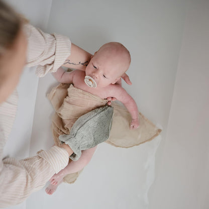MUSHIE - Organic Cotton Bath Mitt | 2-Pack | Baby Blue