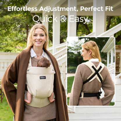 Momcozy - Ergonomic Newborn Carrier | 3-24 Months | Beige